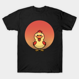 Enjoying chickens happy animated T-Shirt